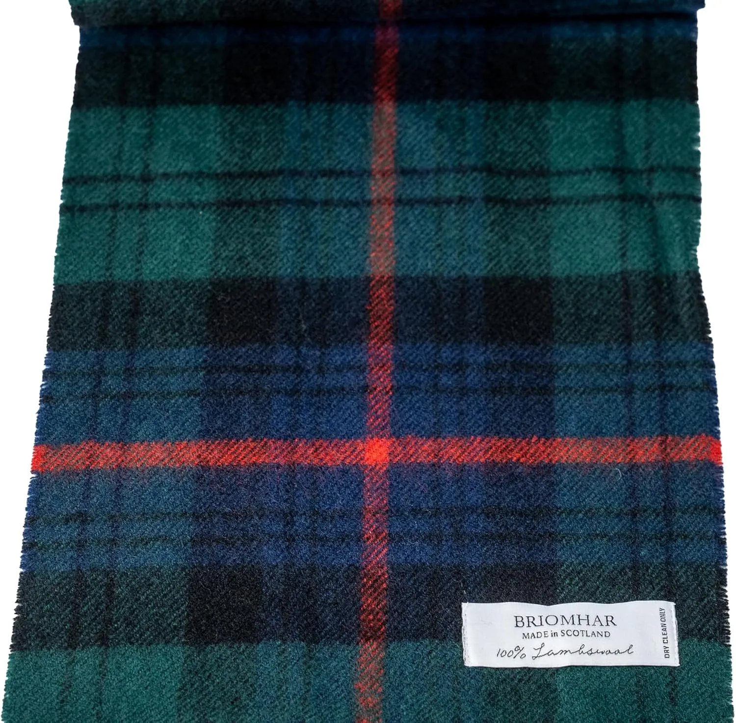 Briomhar Tartan Plaid Wool Scottish Scarf - 100% Lambswool Made in Scotland, Perfect Winter Scarf for Cold Weather