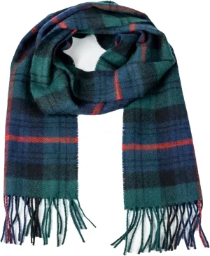 Briomhar Tartan Plaid Wool Scottish Scarf - 100% Lambswool Made in Scotland, Perfect Winter Scarf for Cold Weather