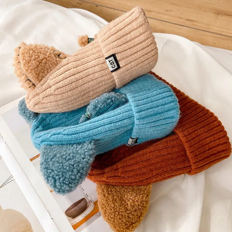 Cute Cat Ears Slouchy Knitted Winter Beanie Hats