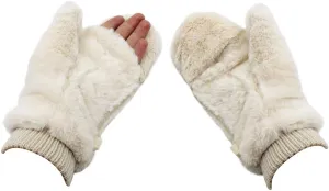 Eilova Unisex Winter Fluffy Gloves Mittens Windproof Fleece Plush Gloves with Warm Mitten Cover for Women Girls Boys