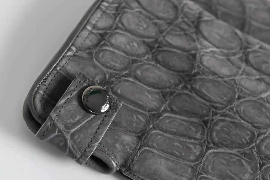 Grey Crocodile Gloves