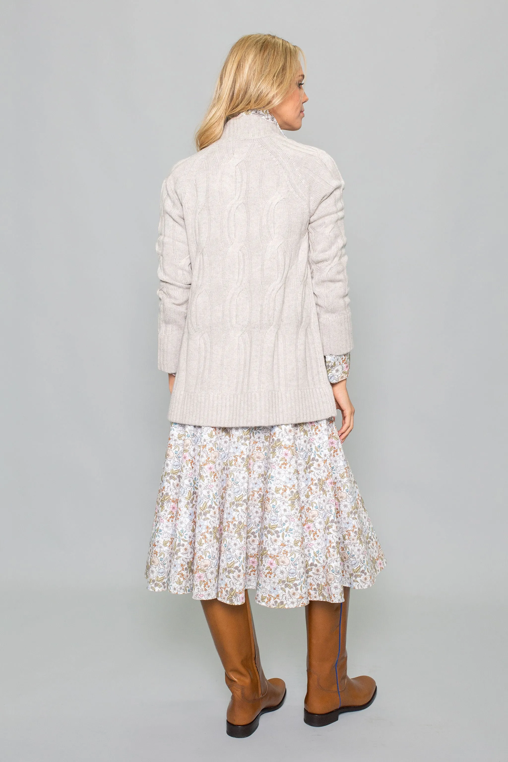 Luxe Cable Cardigan - Agate