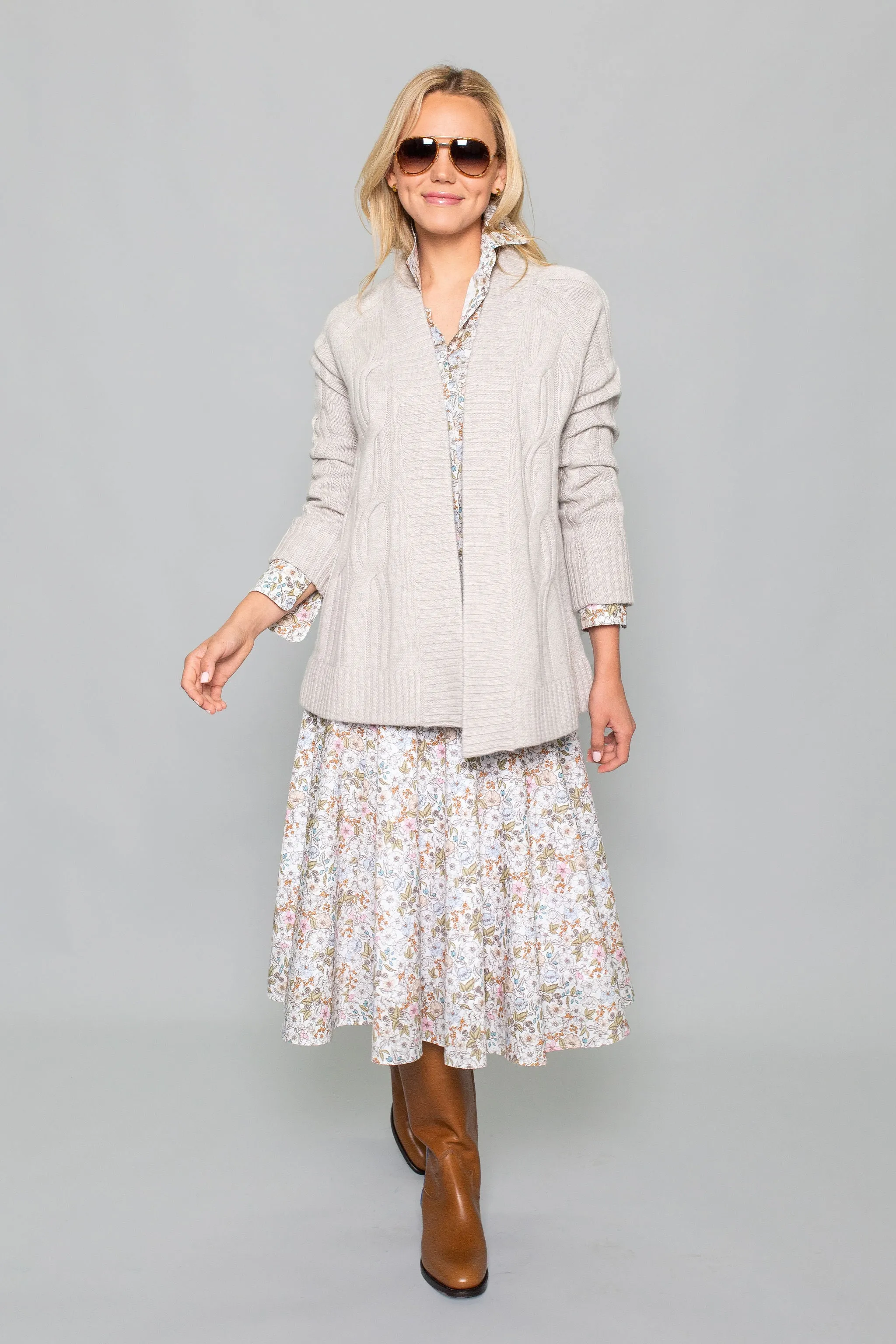 Luxe Cable Cardigan - Agate