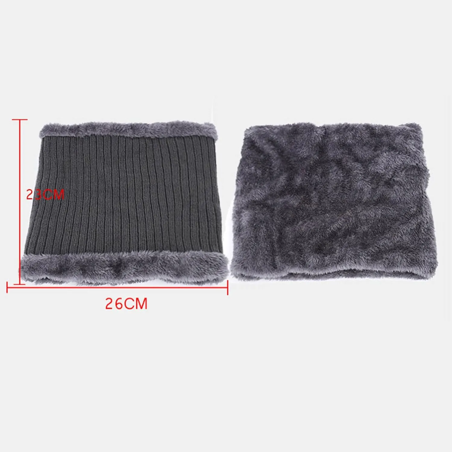 Mens Winter Beanie Hats Scarf Set Warm Knit Hat Fleece Lined Hat Neck Warmer Skull Cap for Men