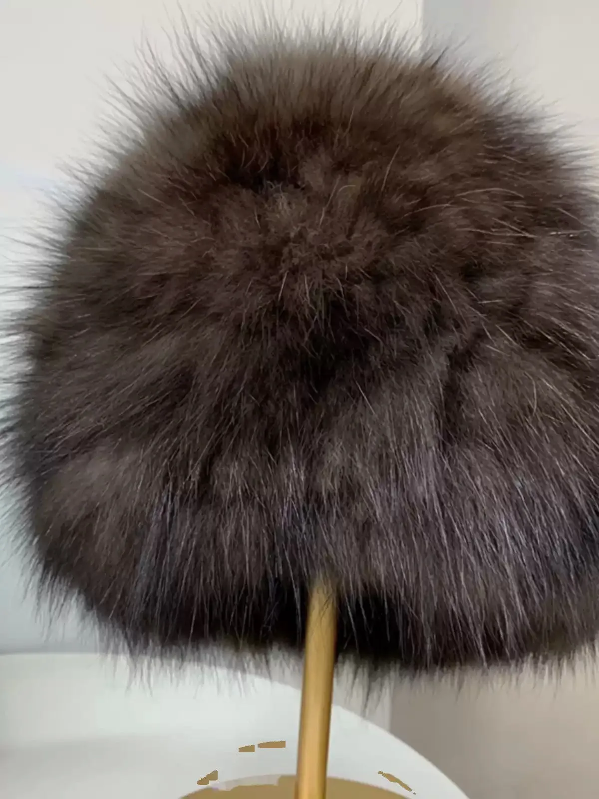 Mink fur hat sable fur elastic hat Baotou hat earmuffs woven fur double-sided real fur simple hat winter