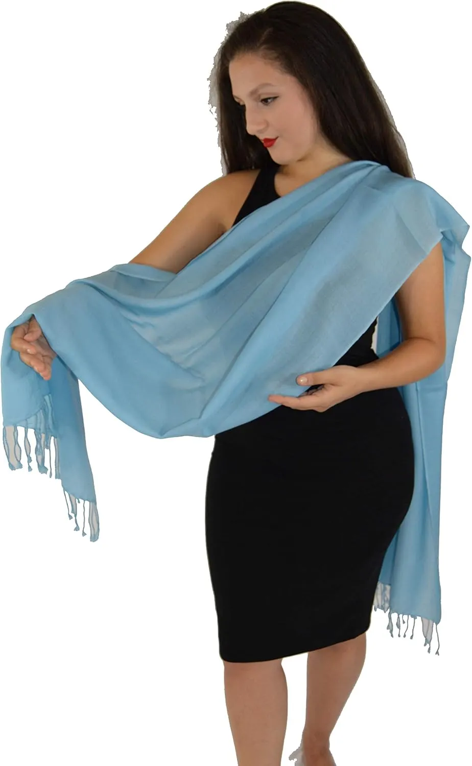 Pashmina Scarf-poncho-silk-blanket-cape-shawl-scarf-mens scarf-scarves for women-scarf for men-shemagh-keffiyeh-dress shawl (Robin's Egg)