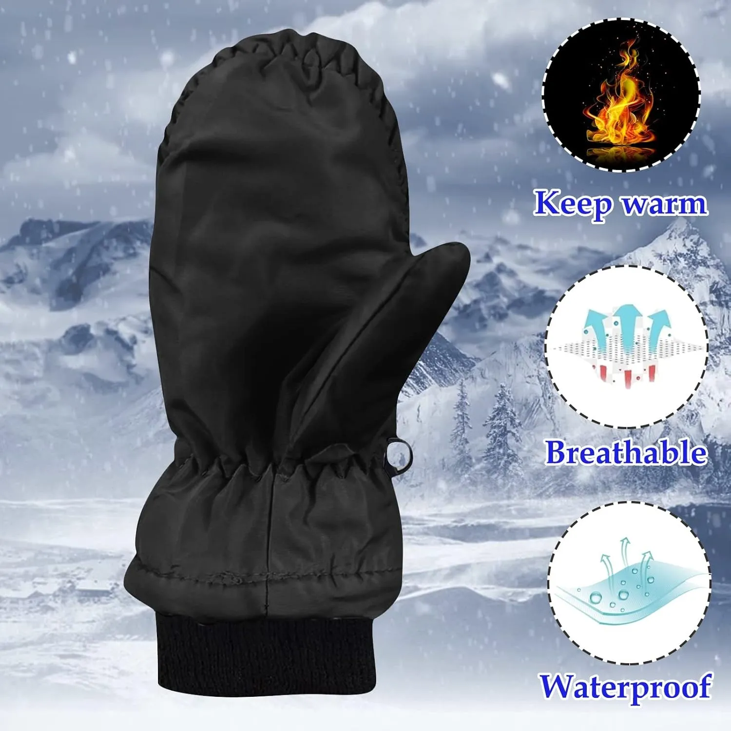 Ski Snowboard Waterproof Winter Warm Gloves, Thermal Snow Gloves for Girls Boys Kids Skiing Outdoor Activities Gloves