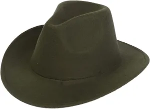 Unisex Western Cowboy Hat Faux Fur Felt Cowgirl Hats American Fedora Hats Outdoor Wide Brim Rodeo Jazz Hat