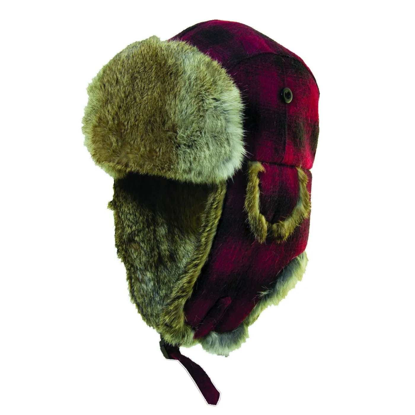 Woolrich Ombre Plaid Trapper with Rabbit Fur Earflaps
