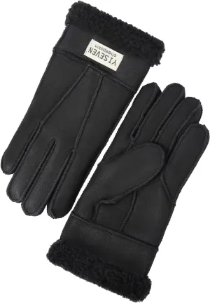 YISEVEN Women's Winter Sheepskin Shearling Leather Gloves Wool Cuffs