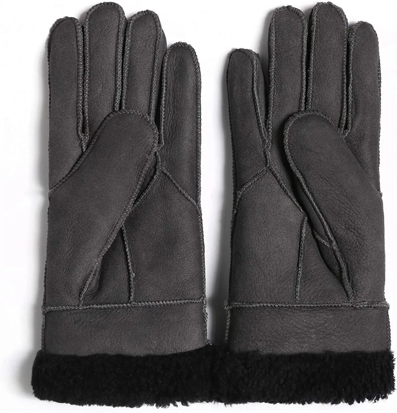 YISEVEN Women's Winter Sheepskin Shearling Leather Gloves Wool Cuffs